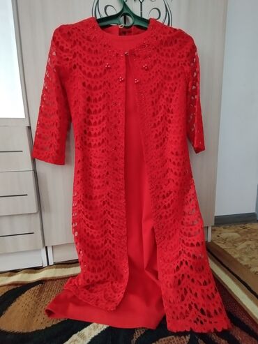 узбекские фасоны платьев из штапеля: Вечернее платье, Классическое, Средняя модель, С рукавами, 3XL (EU 46)