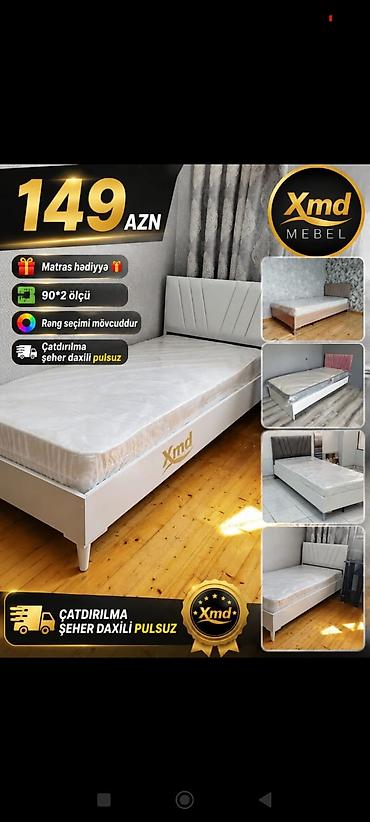 oksigen balonu icarə: Xmd Mebel tək nəfərlik çarpayı - Qiymət: 149 AZN - Ölçü: 90×200 sm - — 1