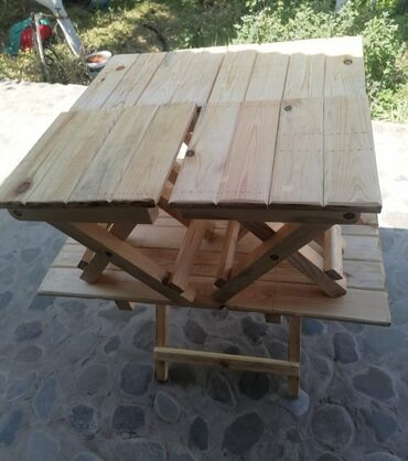 стул для школьника: Новый, Прямоугольный стол, 4 стула, Складной чемодан, Со стульями, Дерево, Азербайджан
