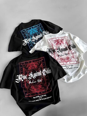 qaqa şalvarı: Oversize qısaqol T-shirt kolleksiyası -İstənilən dizaynda logo, şəkil