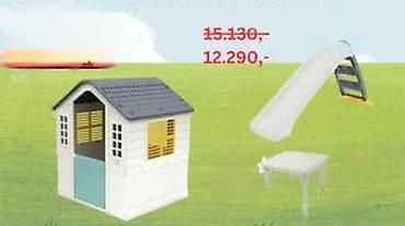 namestaj m: Set za dvorište za decu – kućica, tobogan i baštenski sto sa 2 — 4