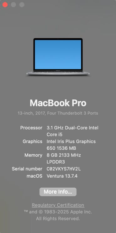 планшет лингбо: Ноутбук, Apple, 8 ГБ ОЗУ, Intel Core i5, 13.3 ", Б/у, Игровой, память SSD