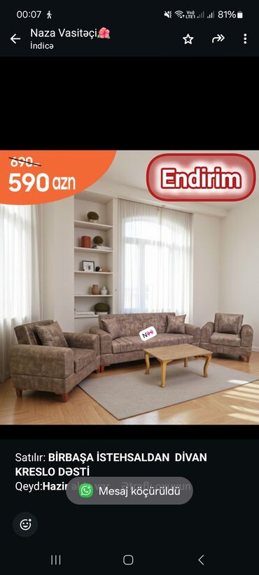 Soyuducu vitrinləri: Satılır: *BİRBAŞA İSTEHSALDAN DİVAN KRESLO DƏSTİ* Qeyd:*Hazir əldə