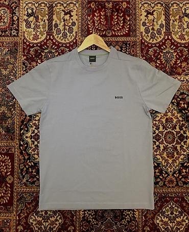 Kişi geyimləri: BOSS kişi T‑shirt. - Rəng: açıq mavi - İstehsal - Türkiyə 🇹🇷 - — 1