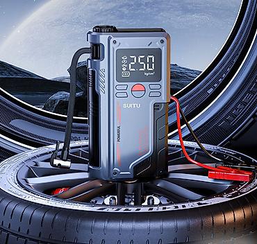 battery pack: Пусковое зарядное устройство Jump Starter + компрессор для накачки — 5