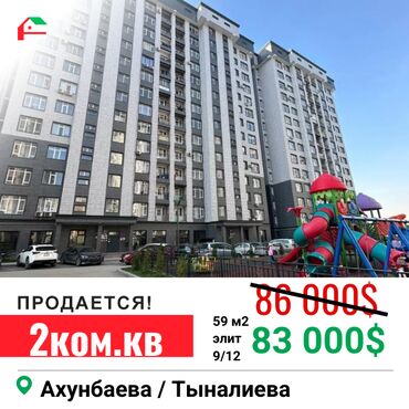 Продажа домов: 2 комнаты, 59 м², Элитка, 9 этаж, Евроремонт