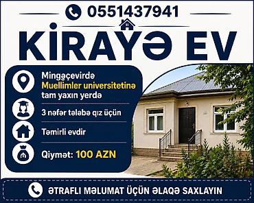 ev alqi satqisi kirayesi: Kirayə ev – Mingəçevirdə, Müəllimlər Universitetinə tam yaxın ərazidə — 1
