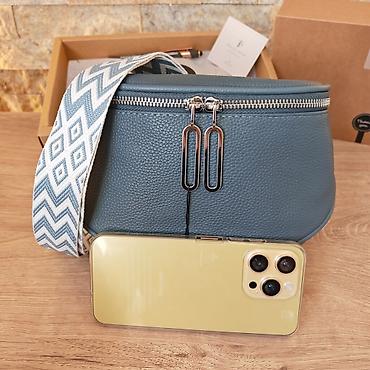 crna torba mona: Ženska crossbody torbica od kvalitetne granulirane kože u — 10