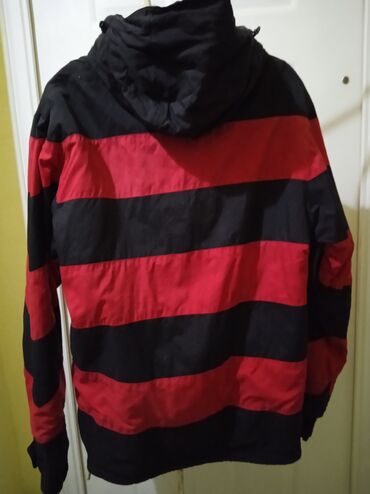 Zimske jakne: Billabong zimska/ski jakna sa kapuljačom, crno‑crvene pruge sa žutim — 17