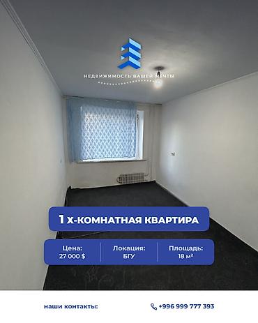 27: 1 комната, 13 м², БГУ Гостиничный тип, 2 этаж, Косметический ремонт — 1