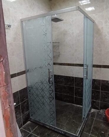 Duş kabinaları, arakəsmələr: Yeni Üstü açıq kabina, Künc üçün, Pulsuz çatdırılma — 25