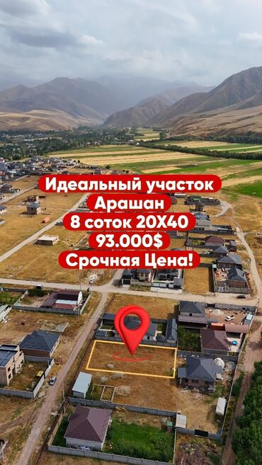 в бишкеке продажа домов: 8 соток, Для строительства, Красная книга