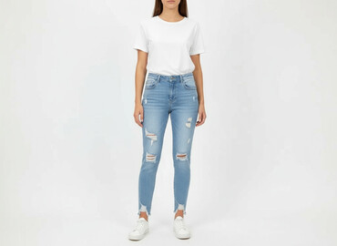 shein dzwony jeansowe: Shein, Jeansy damskie, rozmiar L