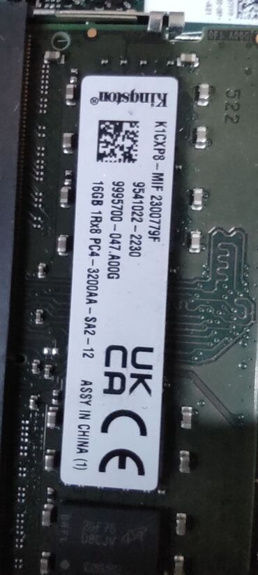 Operativ yaddaş (RAM): Ram 16gb 2 ədəd 100azn