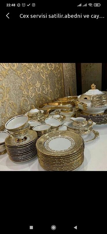 Nahar dəstləri və servizlər: Nahar dəsti, rəng - Qızılı — 26