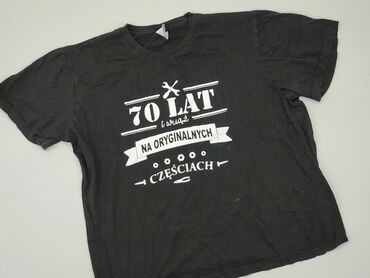 czarne t shirty w serek: T-shirt, 2XL (EU 44), condition - Good