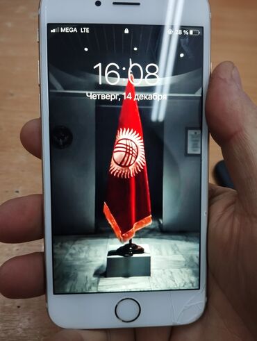 чехол iphone 7: IPhone 6s, Б/у, 16 ГБ, Розовый, Чехол, Коробка, 100 %