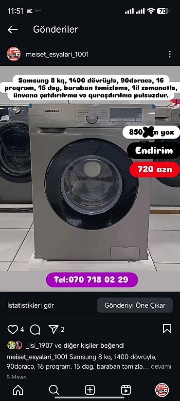 Paltaryuyan maşınlar: Paltaryuyan Anbardan satiş.Qimətlər aşagida qeyd olunub.Ünvana — 144