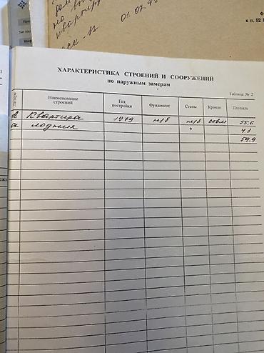 105: 2 комнаты, 59 м², Аламедин-1 мкр 105 серия, 5 этаж, Косметический ремонт — 5