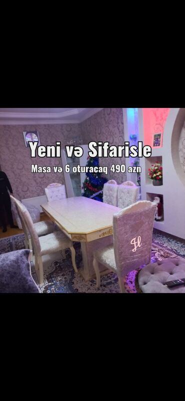 Masa və oturacaq dəstləri: Masa dəsti yenidi rəng seçimi var qiyməti 490 manata pulsuz çatdırılma