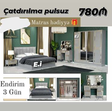 yataq ikinci el: *Yataq dəsti 780Azn 🎁Baza + Matras hədiyyə🎁* ✔️Rəng seçimi var ✔️ Ölçü