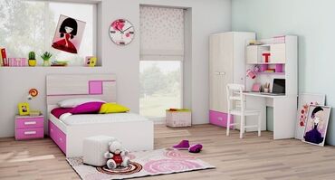 Uşaq və gənc otağı üçün dəstlər: Oğlan və qız üçün, Yeni, Təknəfərlik çarpayı, Dolab, Tumba — 26