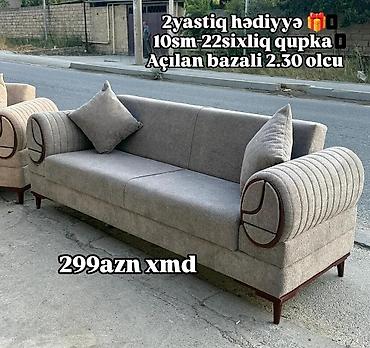 mini divan: Açılan-bazalı divan – 2.30 m ölçü • Qatlanan mexanizm: yatacaq — 3