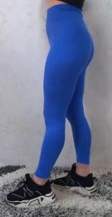 Helanke, biciklistički šortsevi: Ženske sportske helanke – kraljevski plave - Visok struk sa širokim — 12