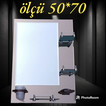 Güzgülər: Güzgü Divar üçün, Kvadrat, Hamam üçün, Naxışlı — 19