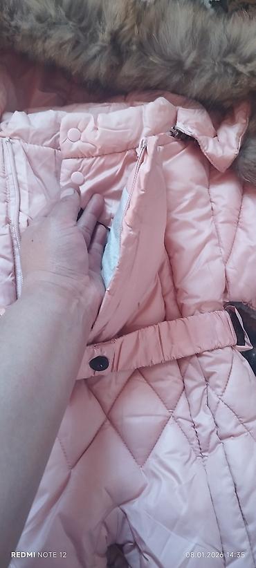 Верхняя одежда: Зимний детский комбинезон-трансформер, розовый. - Теплый стеганый — 1