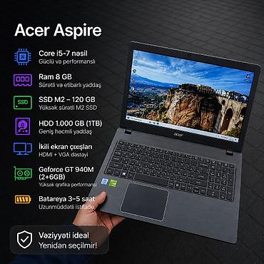 acer aspire: Ideal vəziyyətdə/SSD+HDD 1.120gb/i5/Ram 8gb Salam əziz dostlar 🖐🏻 — 1