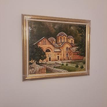 Paintings & Picture frames: Ulje na platnu – panorama manastira Pećka Patrijaršija (pravoslavna — 2