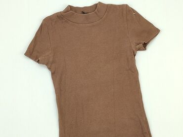 bluzki damskie brązowa: T-shirt, SinSay, XS, stan - Bardzo dobry