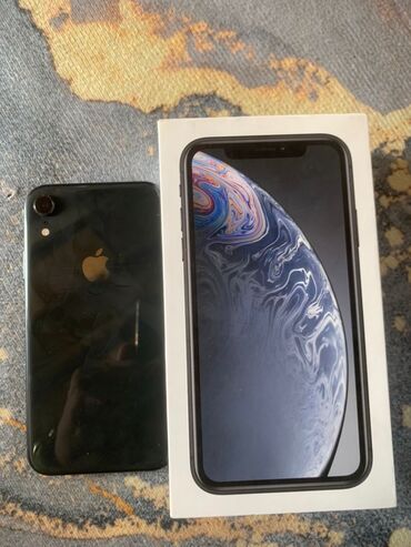 xr: IPhone Xr, Б/у, 128 ГБ, Черный, Защитное стекло, Чехол, Кабель, 80 %