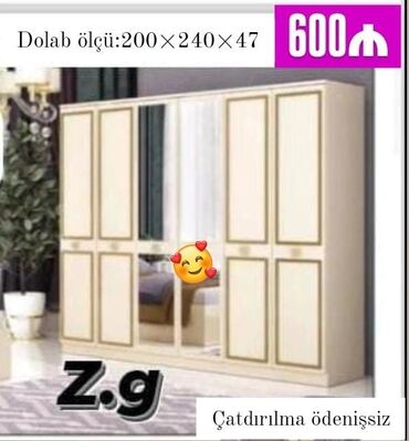 güzgülü dolab: Qarderob, paltar dolabı, Yeni, Düz dolab