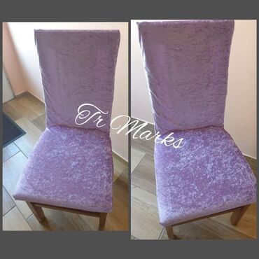 Posteljina: Rastegljive navlake za stolice plišane jednobojne CENA SETA 2400 din ( — 4