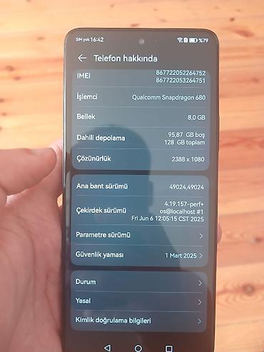 realme note 60x qiymeti: Huawei nova 8 SE, 128 GB, rəng - Mavi, Düyməli, Sensor, Barmaq izi — 4