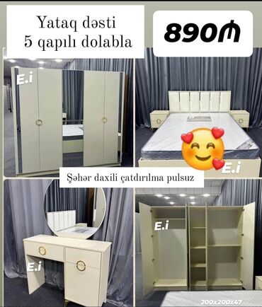 İkinəfərlik çarpayı, Termo, Dolab, 2 tumba, Azərbaycan, Yeni