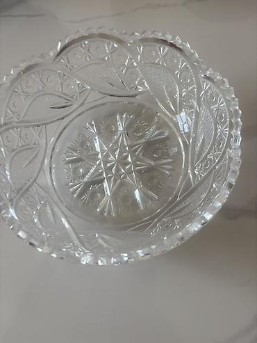 Süfrə aksesuarları: Kənaqlı şüşə/kristal qab - Material: qalın, şəffaf kənaqlı şüşə — 2