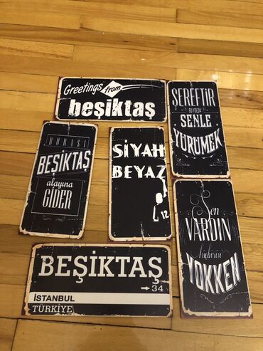 maşın üçün aksesuar: Beşiktaş fanatları üçün 6-li divar posteri yapisqanli. Yenidir elde