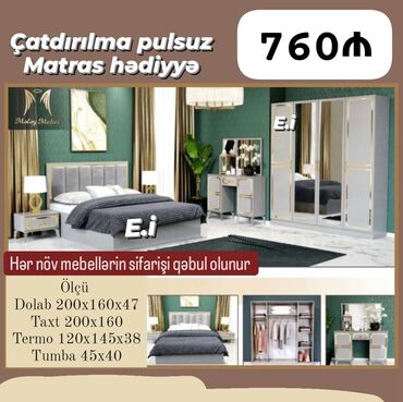 Yataq otağı dəstləri: *Yataq dəsti / Yataq otağı mebeli* ✔️Rəng seçimi var *🎁Matras