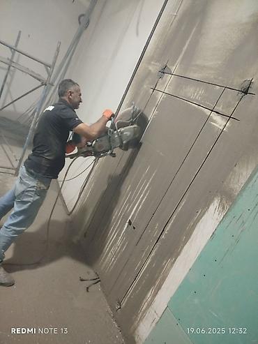 Beton işləri: Səssiz tozsuz səliqəli kəsim. Beton katlavan monolit kubik — 8