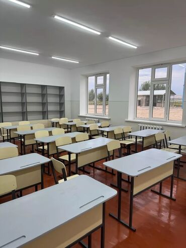 Парты: Парта, С полками, Детская, Металл, цвет - Желтый — 15