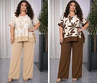 Kompleti: Ženski komplet – tunika i pantalone, plus size - Dvodijelni set — 3