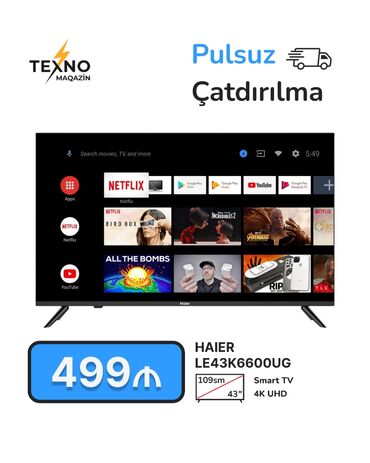 tv box smart: Televizor Haier Led 43" 4K (3840x2160)