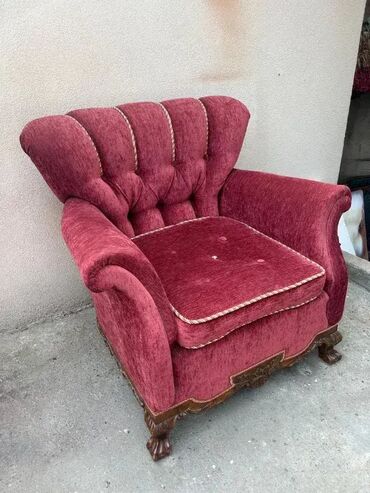 Stilske fotelje: Stara stilska BERZERA fotelja - lavlje šape 🛋️🦁 Chippendale stara — 3