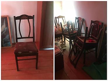 Klassik üslubda taxta stullar dəsti. - Material: bərk taxta karkas -