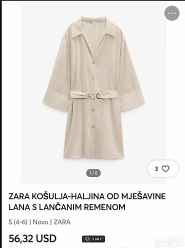 ccc baletanke: ZARA haljina od mešavine lana sa lančanim kaišem, S velićine a — 6