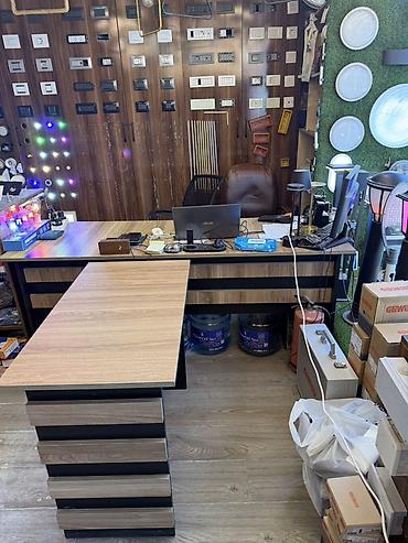 Ofis mebeli: Ofis üçün L formalı iş masası dəsti - Material: laminat/MDFlam ağac — 2