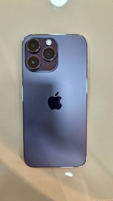 Apple iPhone: IPhone 14 Pro Max, 256 GB, Deep Purple, Zəmanət, Simsiz şarj, Face ID